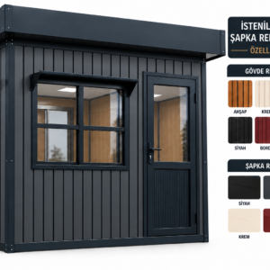 200x300 Deck Kaplama Bekçi Kulübesi Hazır Elektrik Tesisatlı