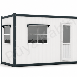 Bekçi Kabini 130x210 Cam Altı Çalışma Bankolu Hazır Tesisat