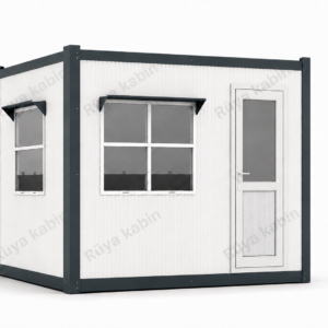 Bekçi Kabini 210x250 Cam Altı Çalışma Bankolu Hazır Tesisat