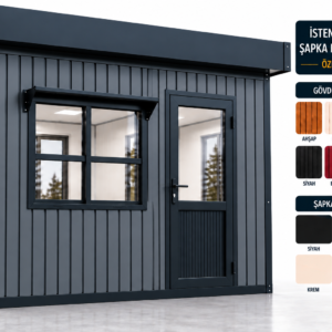 150x250 Deckcity Kaplama Bekçi Kulübesi Hazır Elektrik Tesisatlı