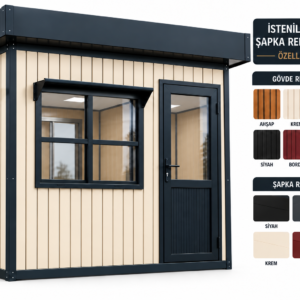 150x210 Deckcity Kaplama Bekçi Kulübesi Hazır Elektrik Tesisatlı
