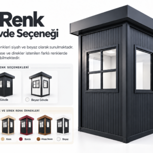 150x150 Panel Kabin Bekçi Kulübesi Hazır Elektrik Tesisatlı